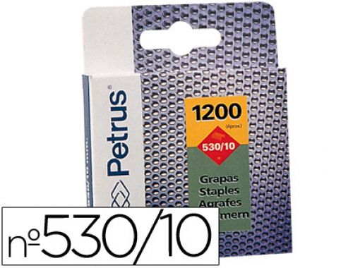 Agrafes petrus para cravadora 530/10 caixa 1200 unidades , Petrus , 26515 , 8411772775157